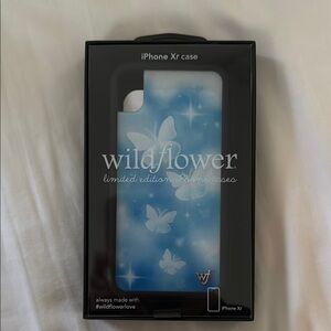 Wildflowers iPhone XR Case - Blue and White Butterfly Design